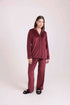 Ribbed Classic Collar Shirt & Pants Pajama Set