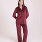 Ribbed Classic Collar Shirt & Pants Pajama Set