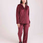 Ribbed Classic Collar Shirt & Pants Pajama Set