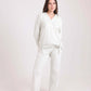 Ribbed V-Neck Sweatshirt & Pants Pajama Set
