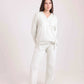 Ribbed V-Neck Sweatshirt & Pants Pajama Set
