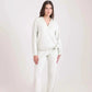Ribbed V-Neck Sweatshirt & Pants Pajama Set