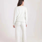 Ribbed V-Neck Sweatshirt & Pants Pajama Set