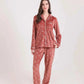Velvet Snow Flakes Shirt & Pants Pajama Set