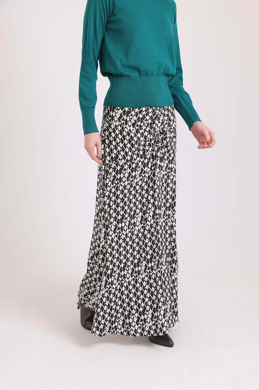 Geometric Pattern Comfy Maxi Skirt