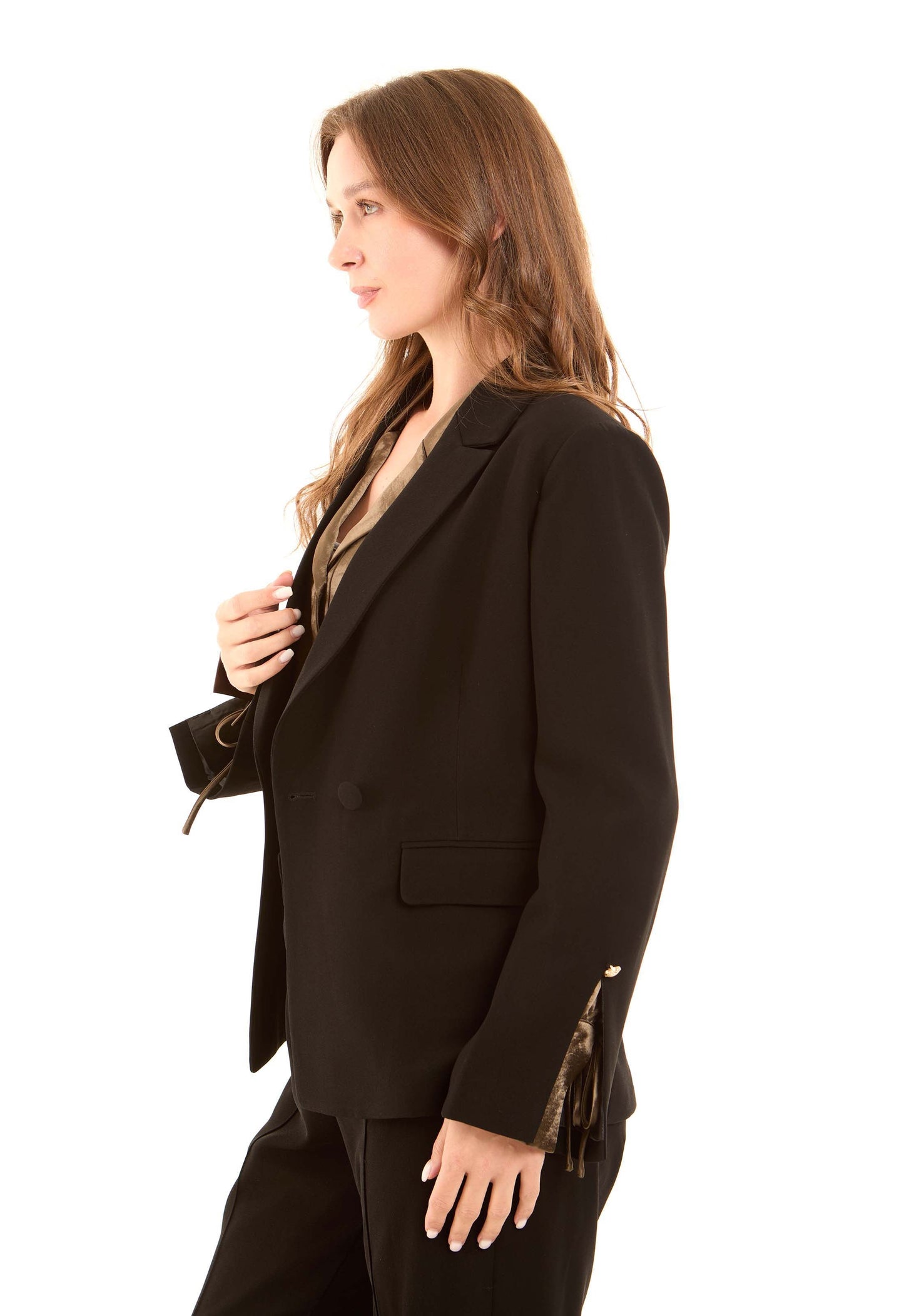 بليزر بوليستر مفصل برباط على الأكمام