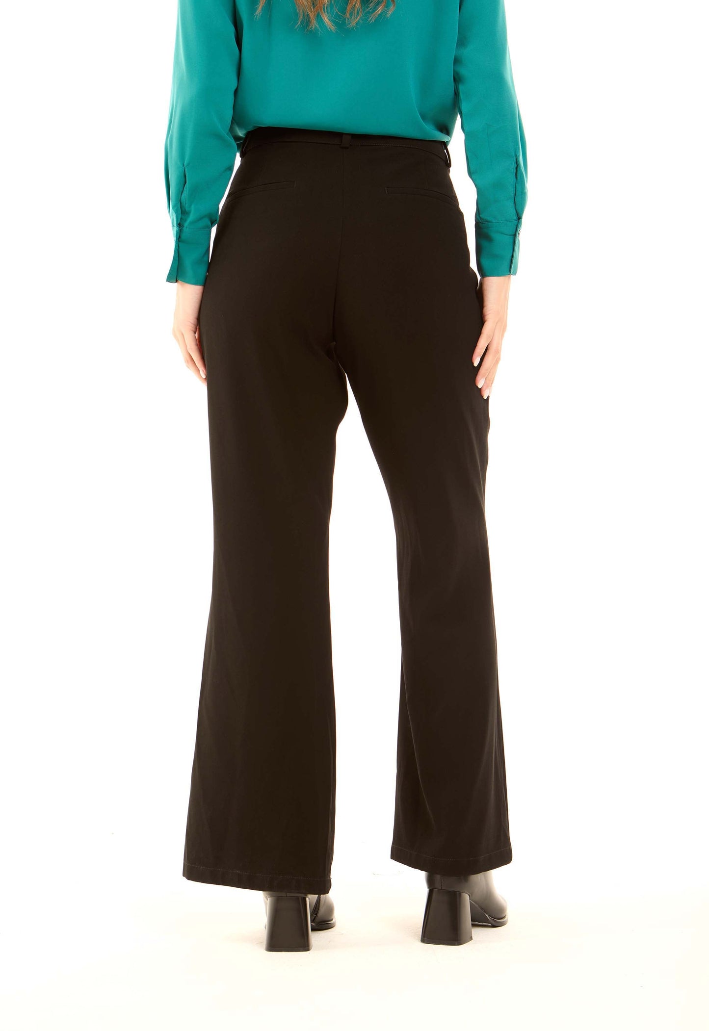 Sleek Flared Pants with Clean Tailored Look