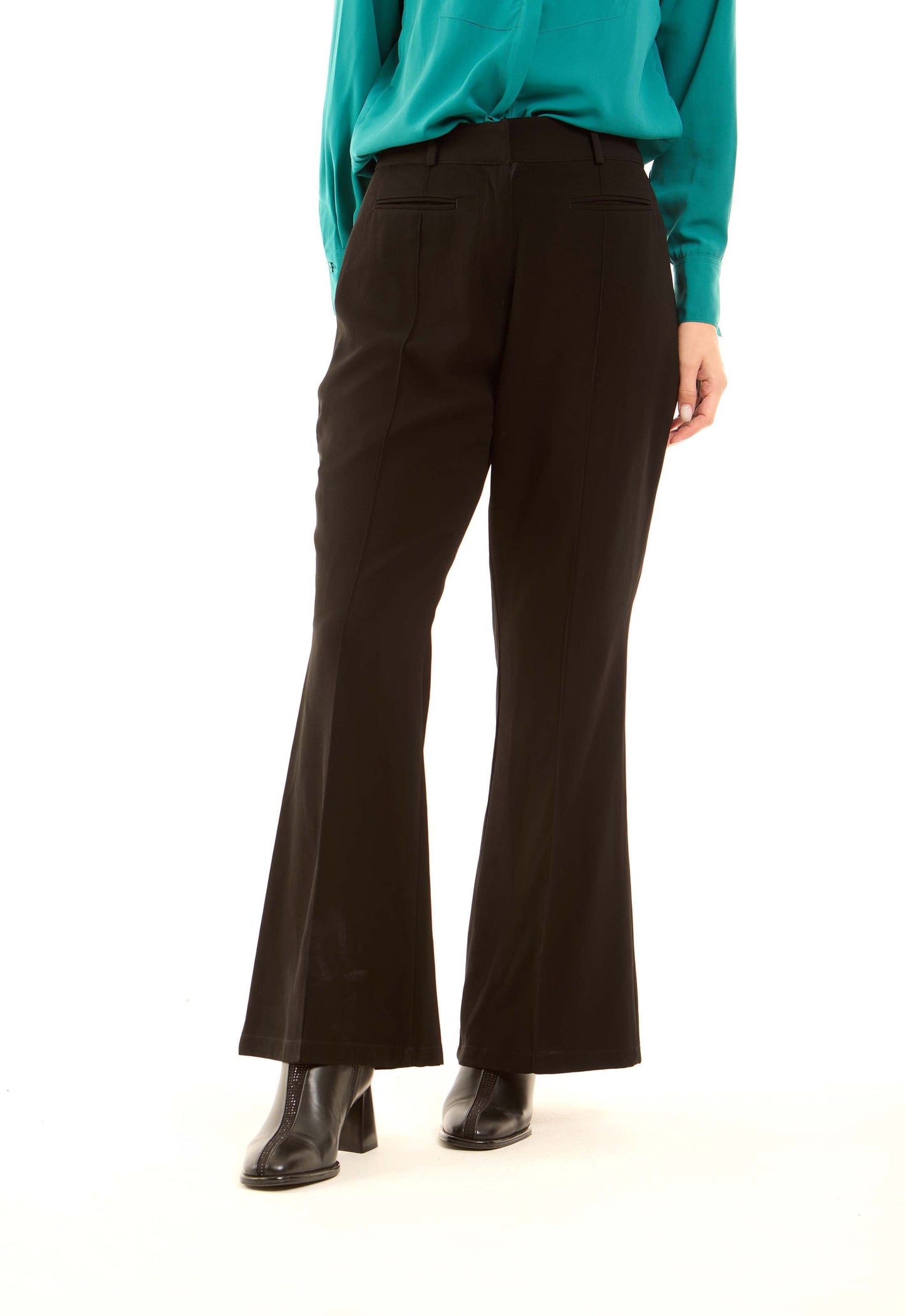 Sleek Flared Pants with Clean Tailored Look