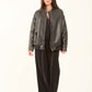 Faux-Leather Bomber Jacket
