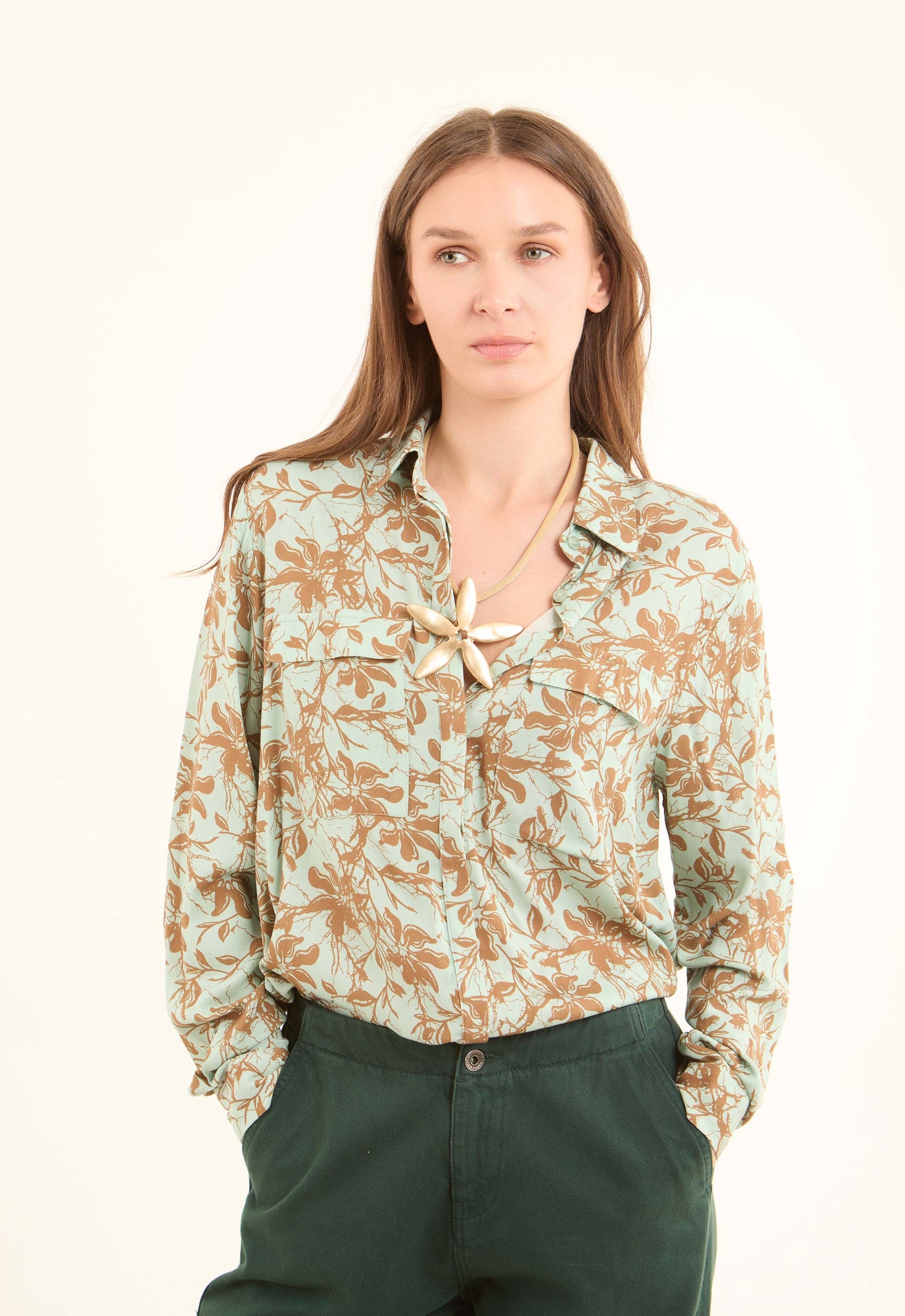 Floral Printed Viscose Shirt