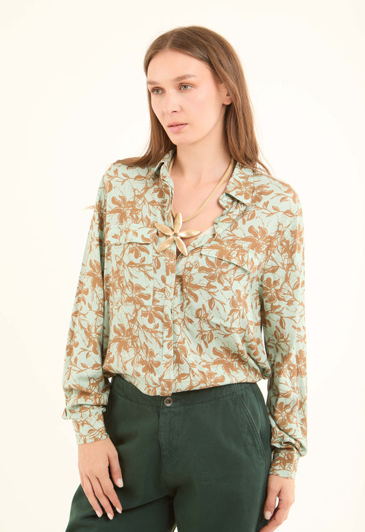 Floral Printed Viscose Shirt