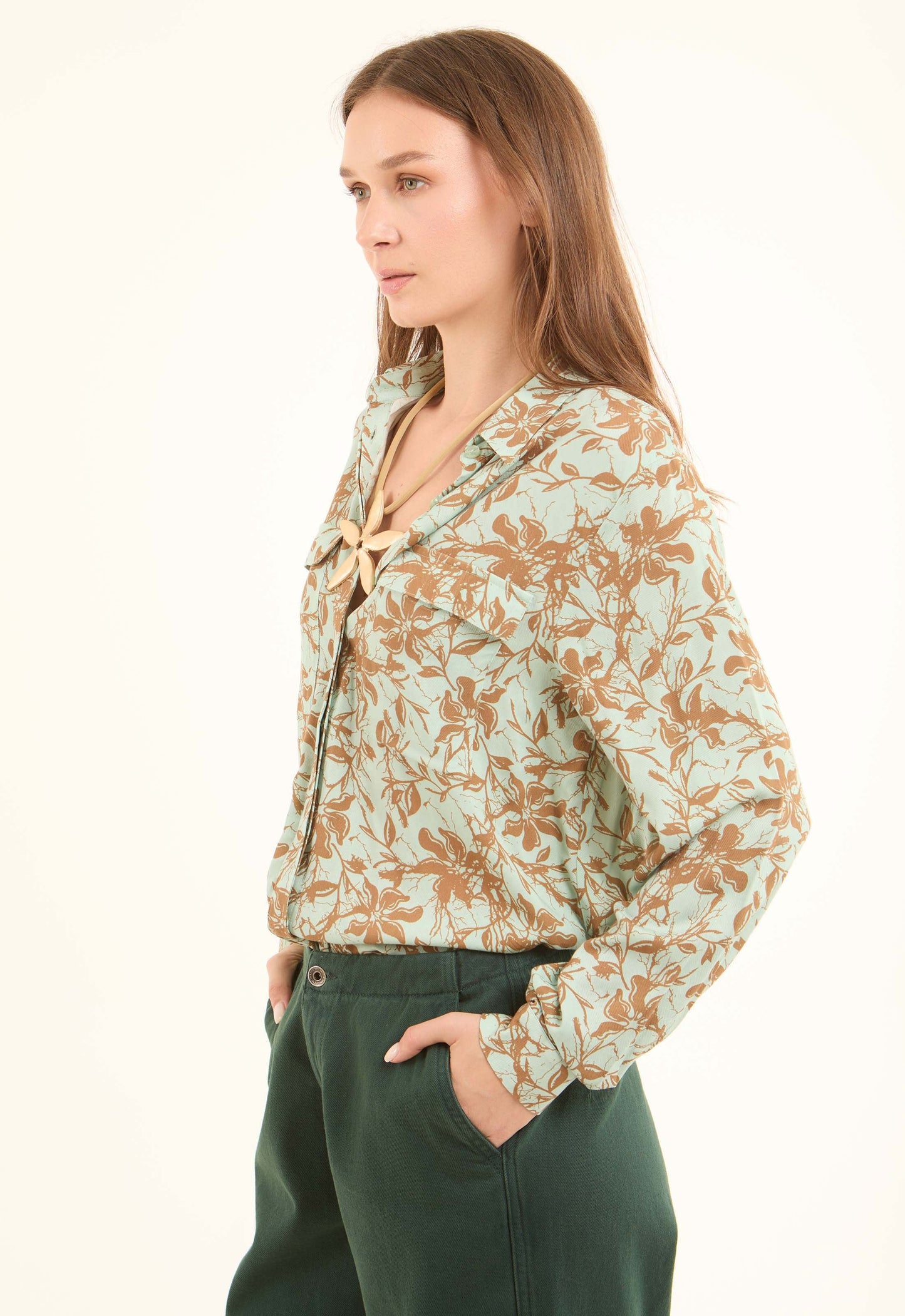 Floral Printed Viscose Shirt
