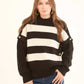 Dual-Tone Striped Knitted Relaxed Pullover