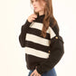 Dual-Tone Striped Knitted Relaxed Pullover