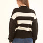 Dual-Tone Striped Knitted Relaxed Pullover