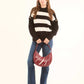 Dual-Tone Striped Knitted Relaxed Pullover