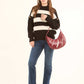 Dual-Tone Striped Knitted Relaxed Pullover