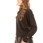 Long Sleeves with Decorative Buttons Solid Pullover