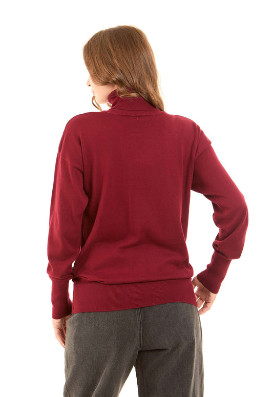 Long Sleeves with Decorative Buttons Solid Pullover