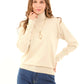 Long Sleeves with Decorative Buttons Solid Pullover