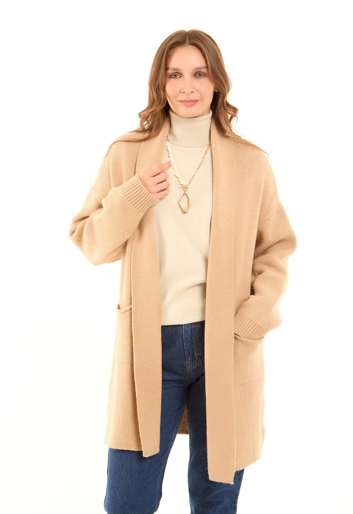 كارديجان شتوي بأكمام طويلة وجيوب