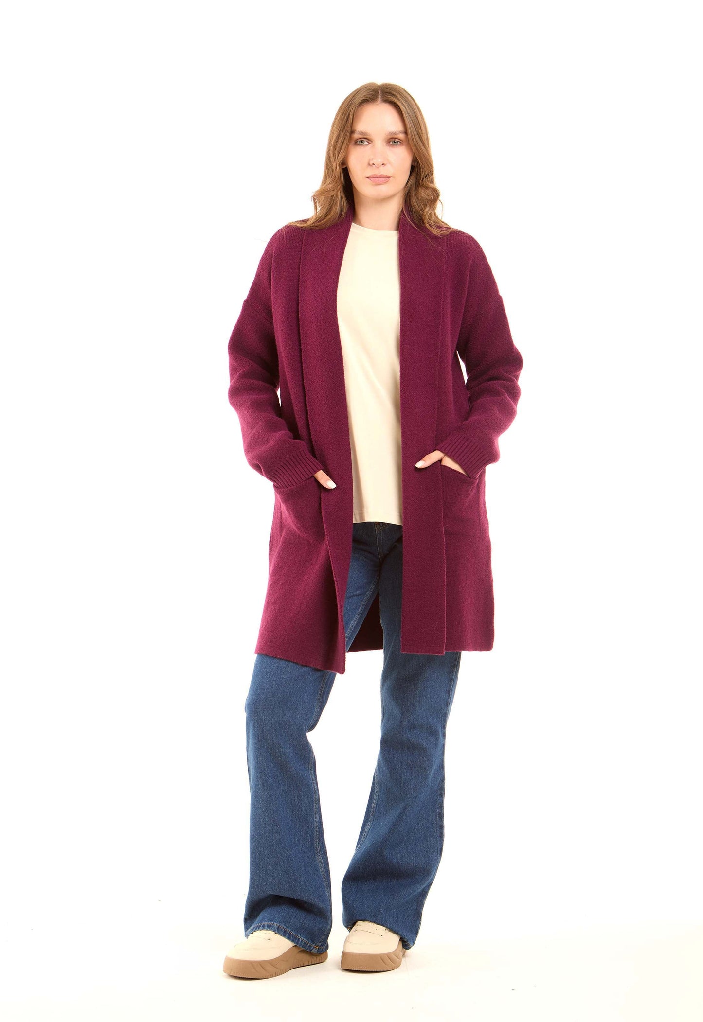 Long Sleeves Winter Cardigan with Pockets