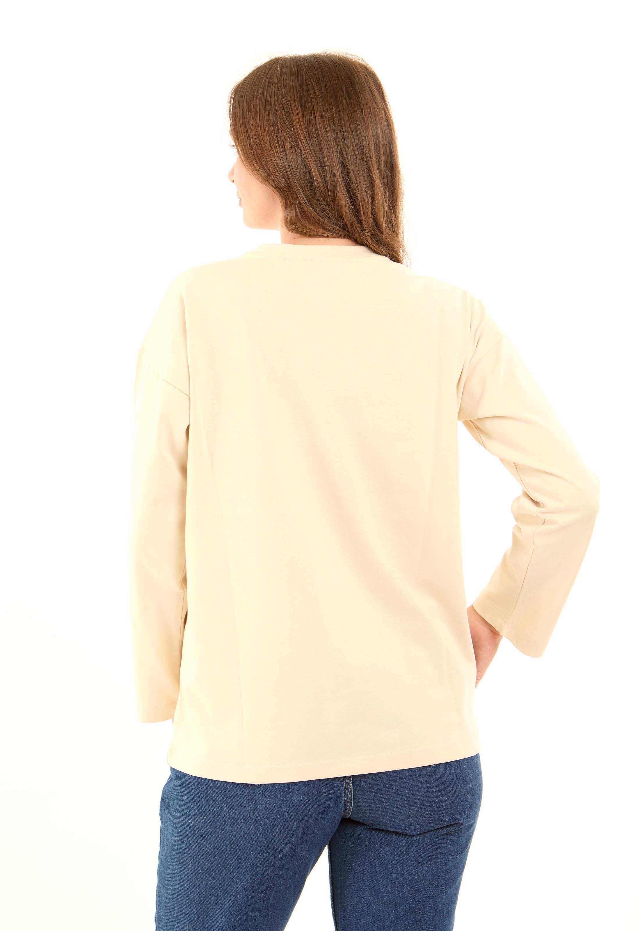Crew Neck Solid Basic Long Tee