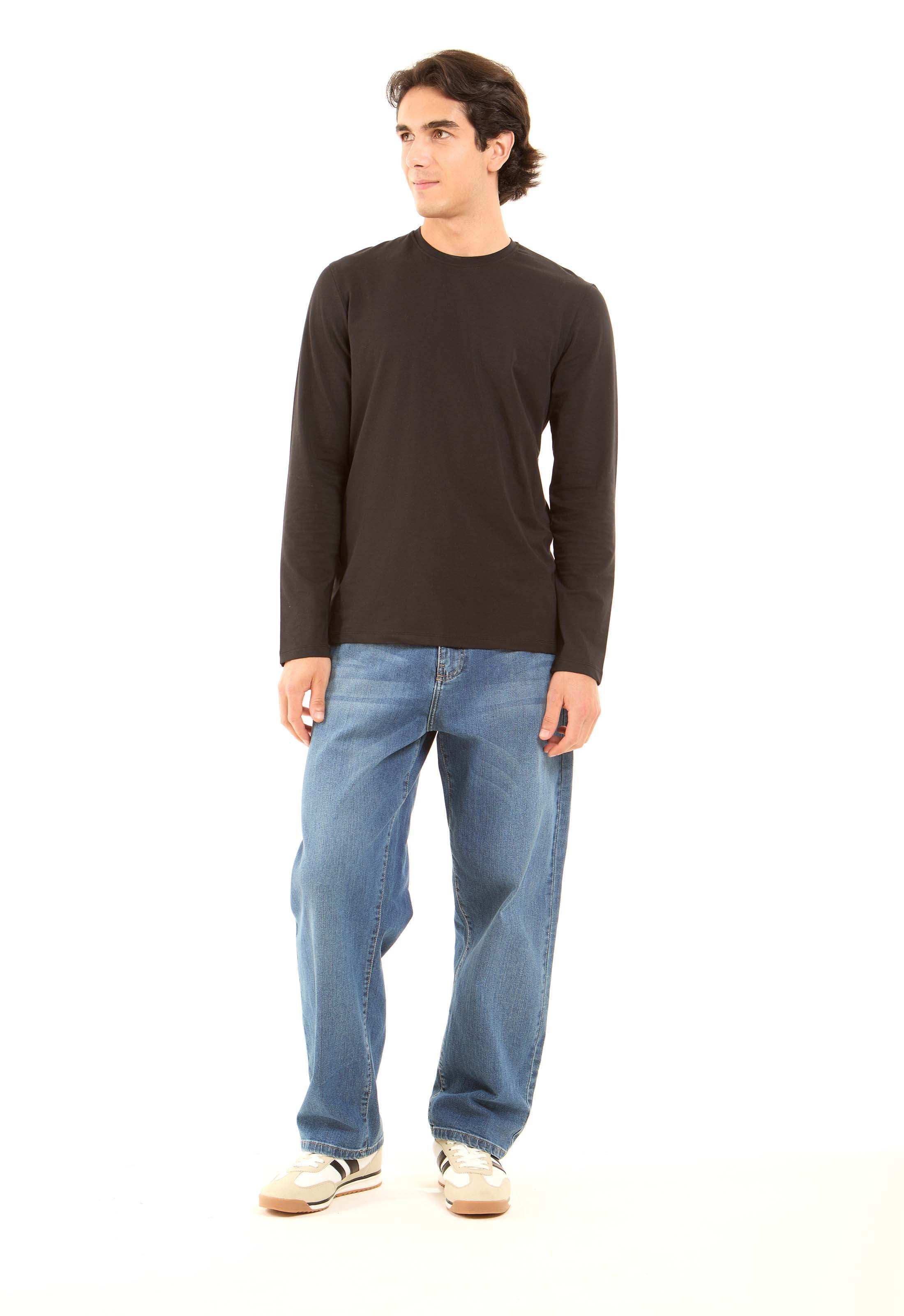Crew Neck Solid Basic Long Tee