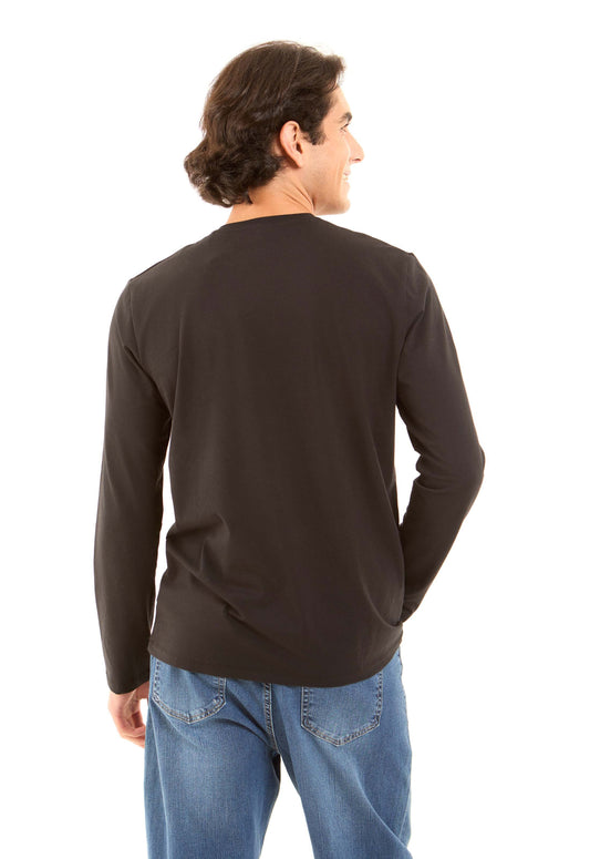 Crew Neck Solid Basic Long Tee
