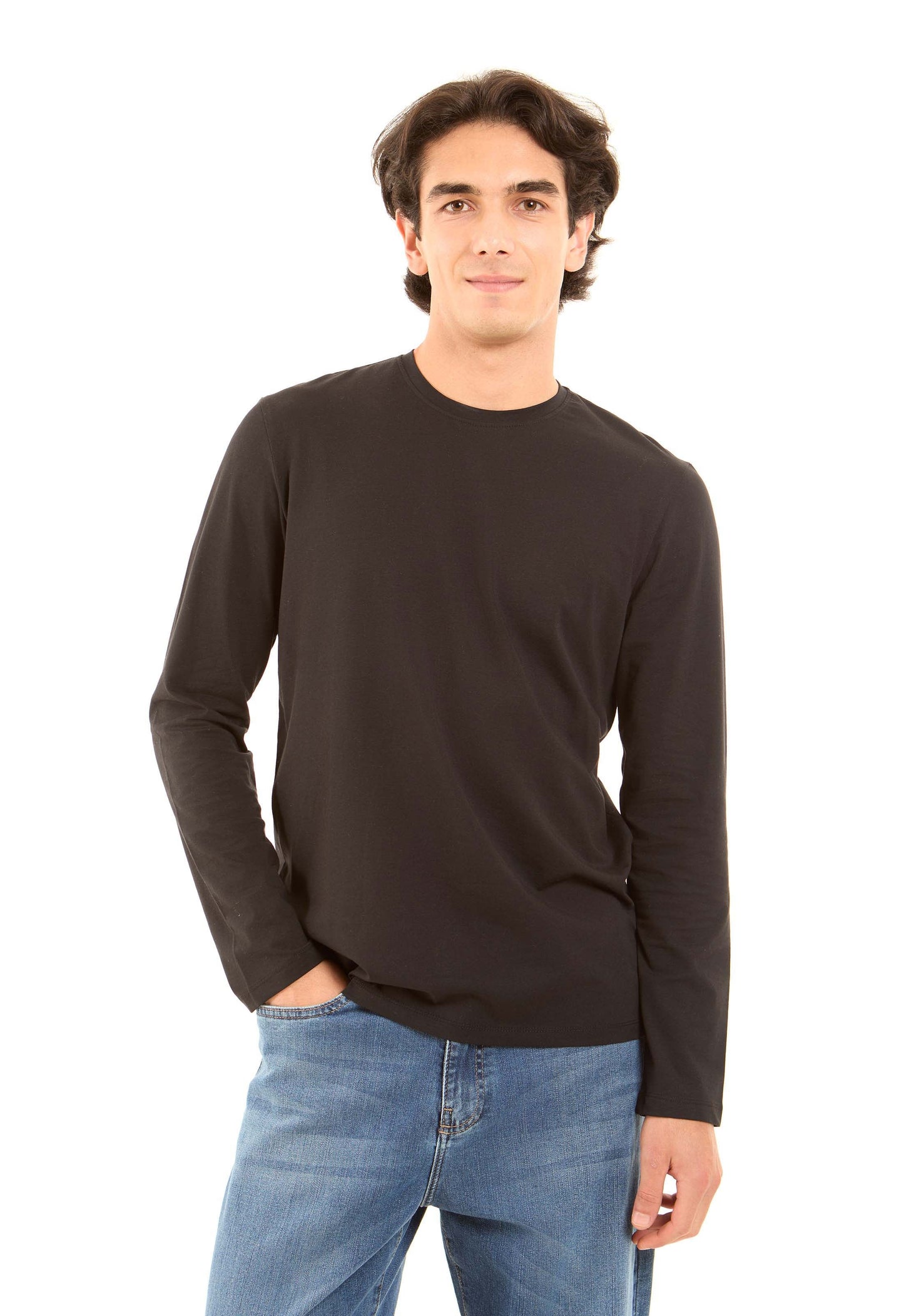 Crew Neck Solid Basic Long Tee