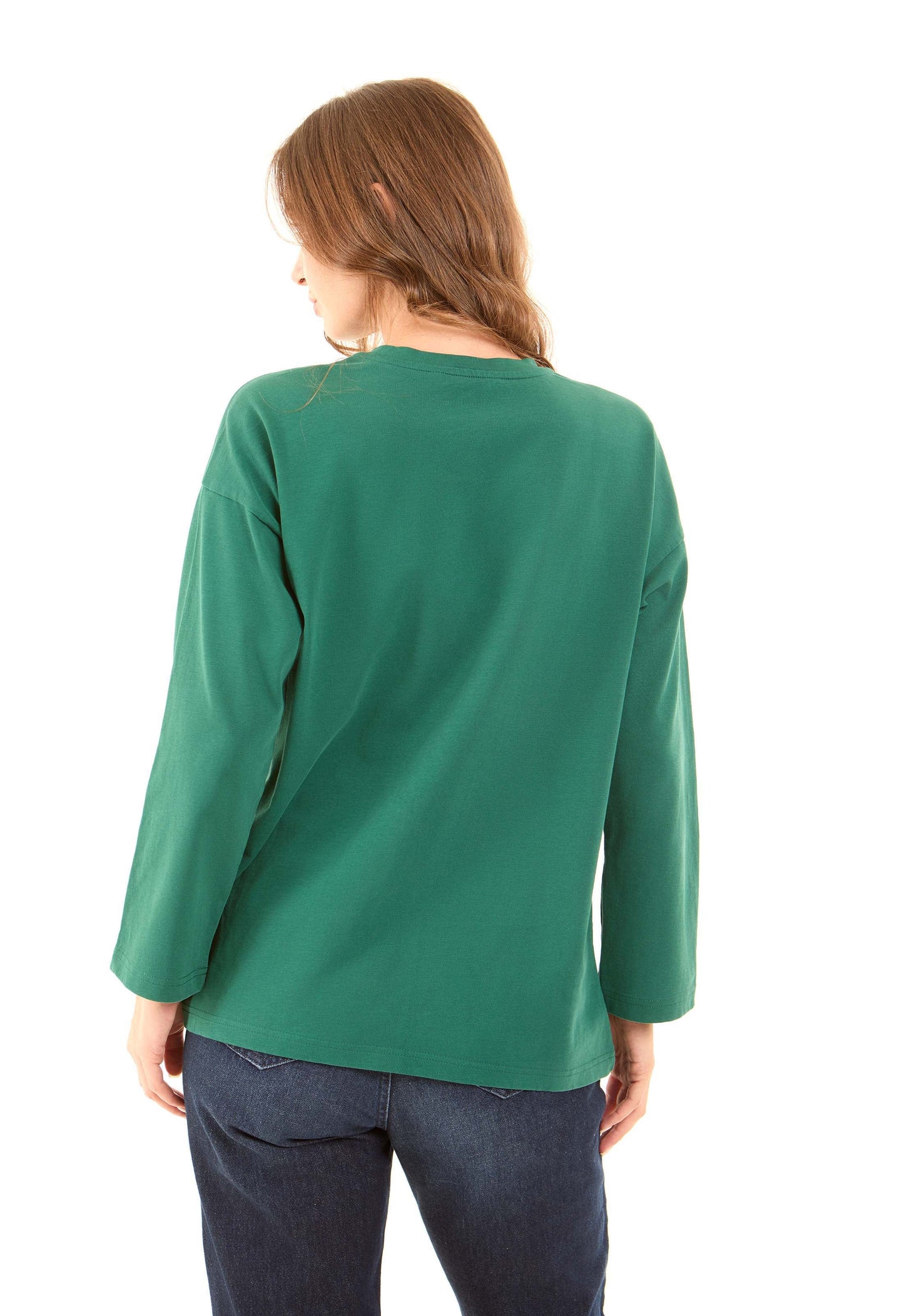 Crew Neck Solid Basic Long Tee