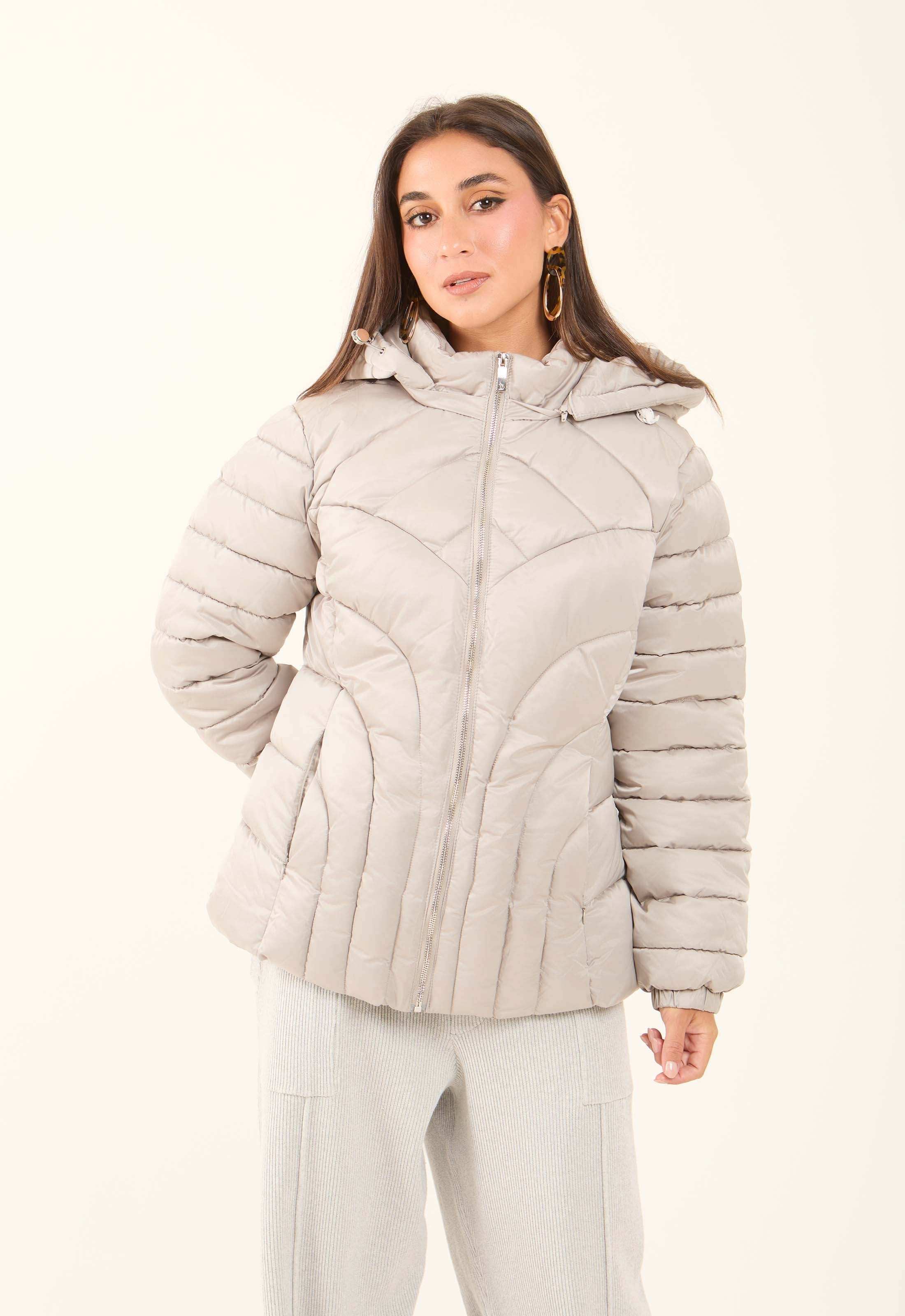 Padded Nylon Hooded Jacket