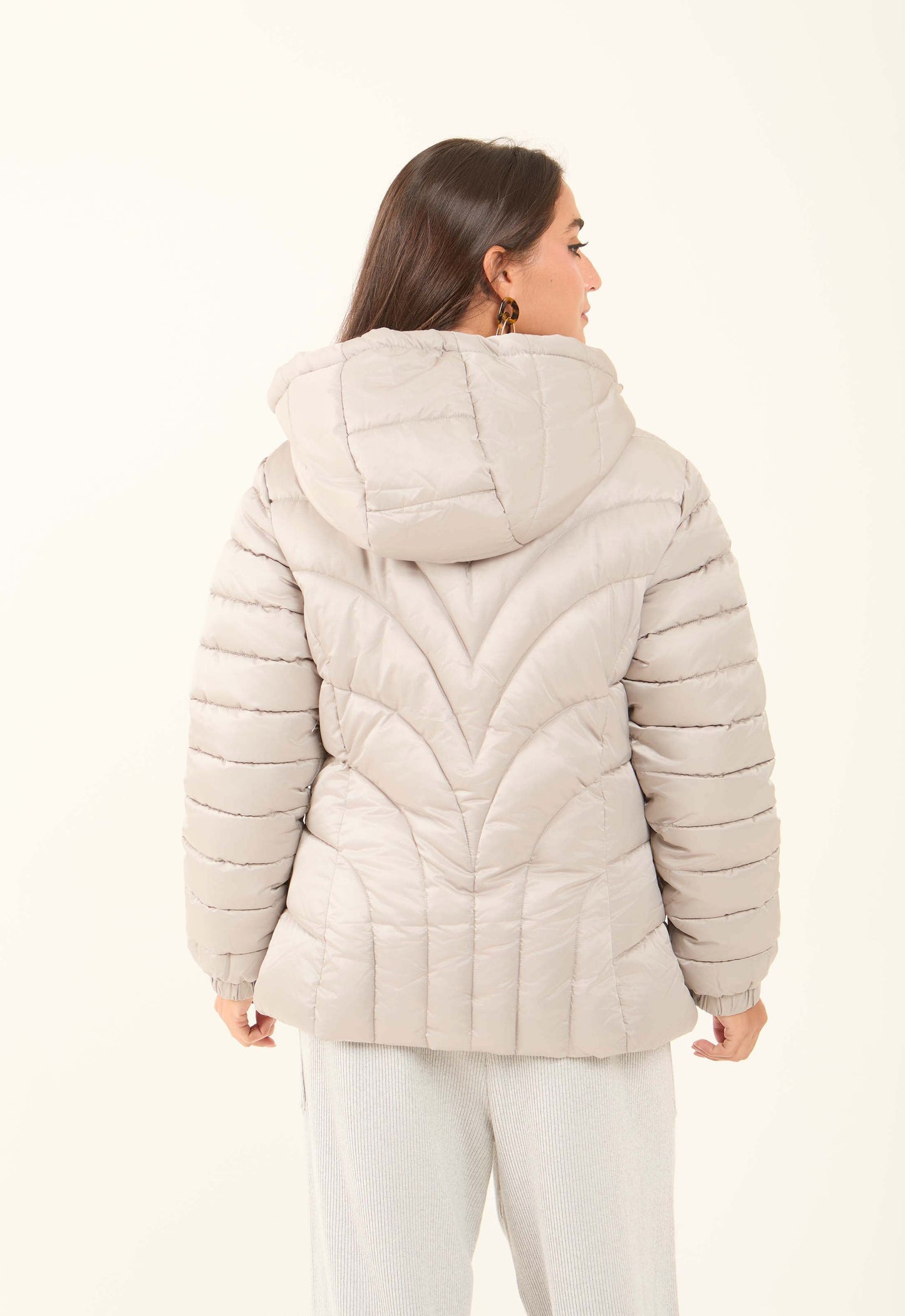 Padded Nylon Hooded Jacket