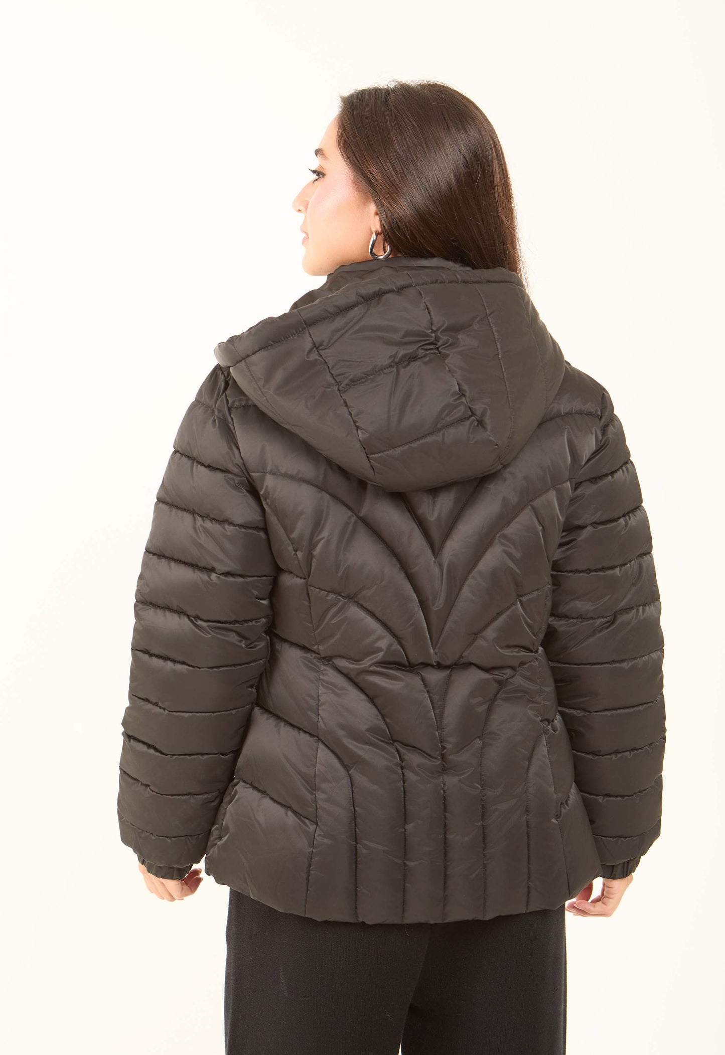 Padded Nylon Hooded Jacket