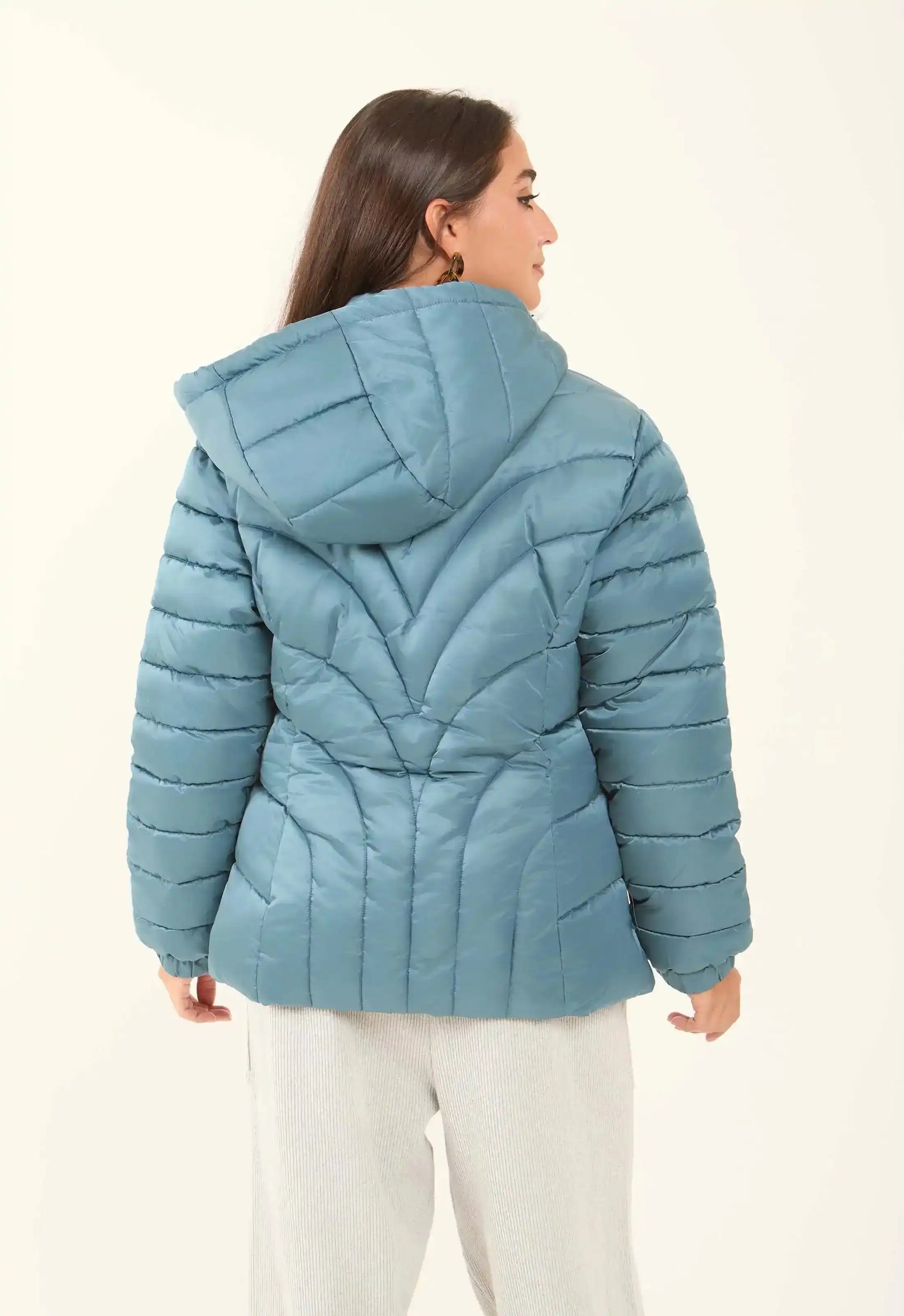 Padded Nylon Hooded Jacket