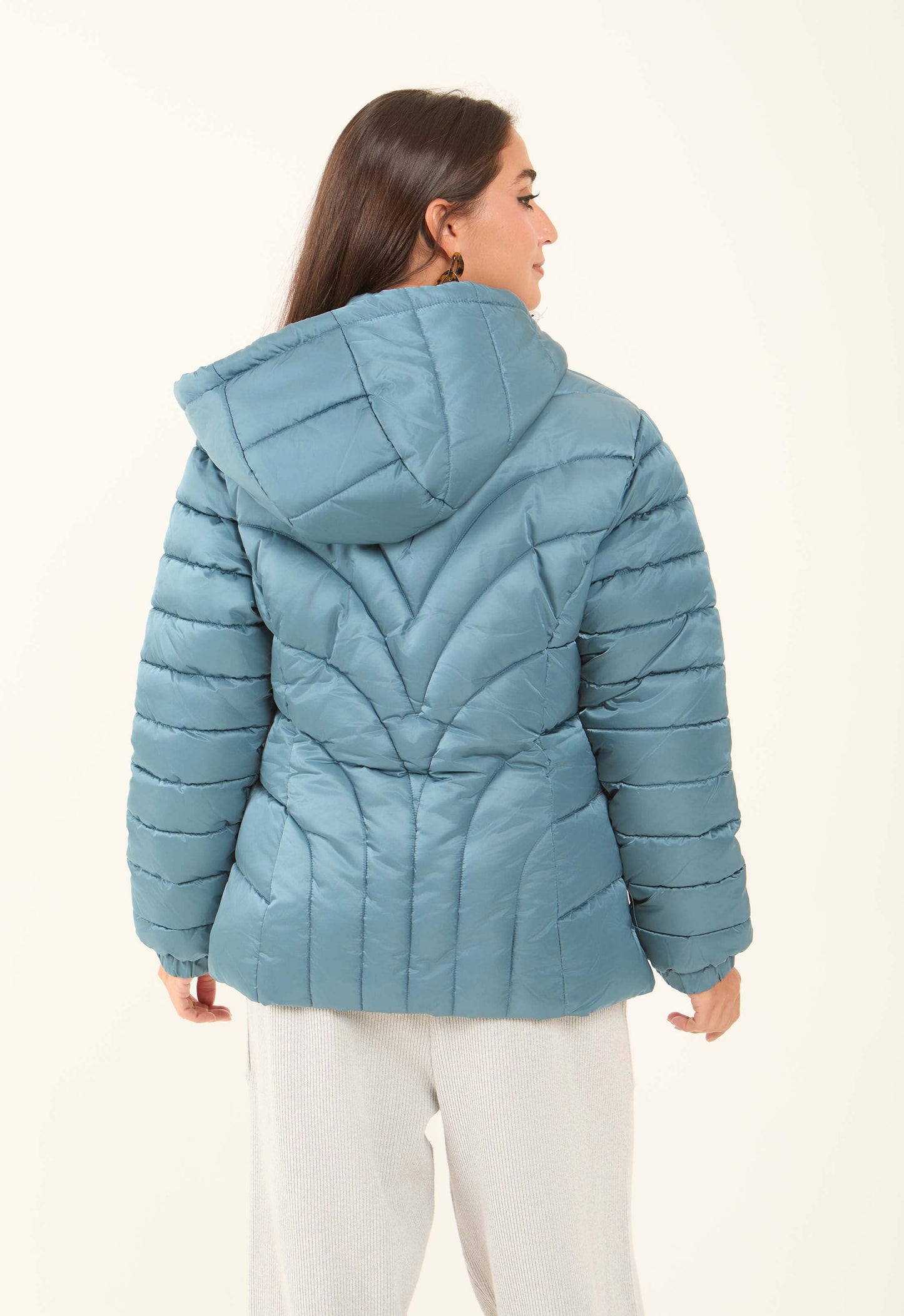 Padded Nylon Hooded Jacket