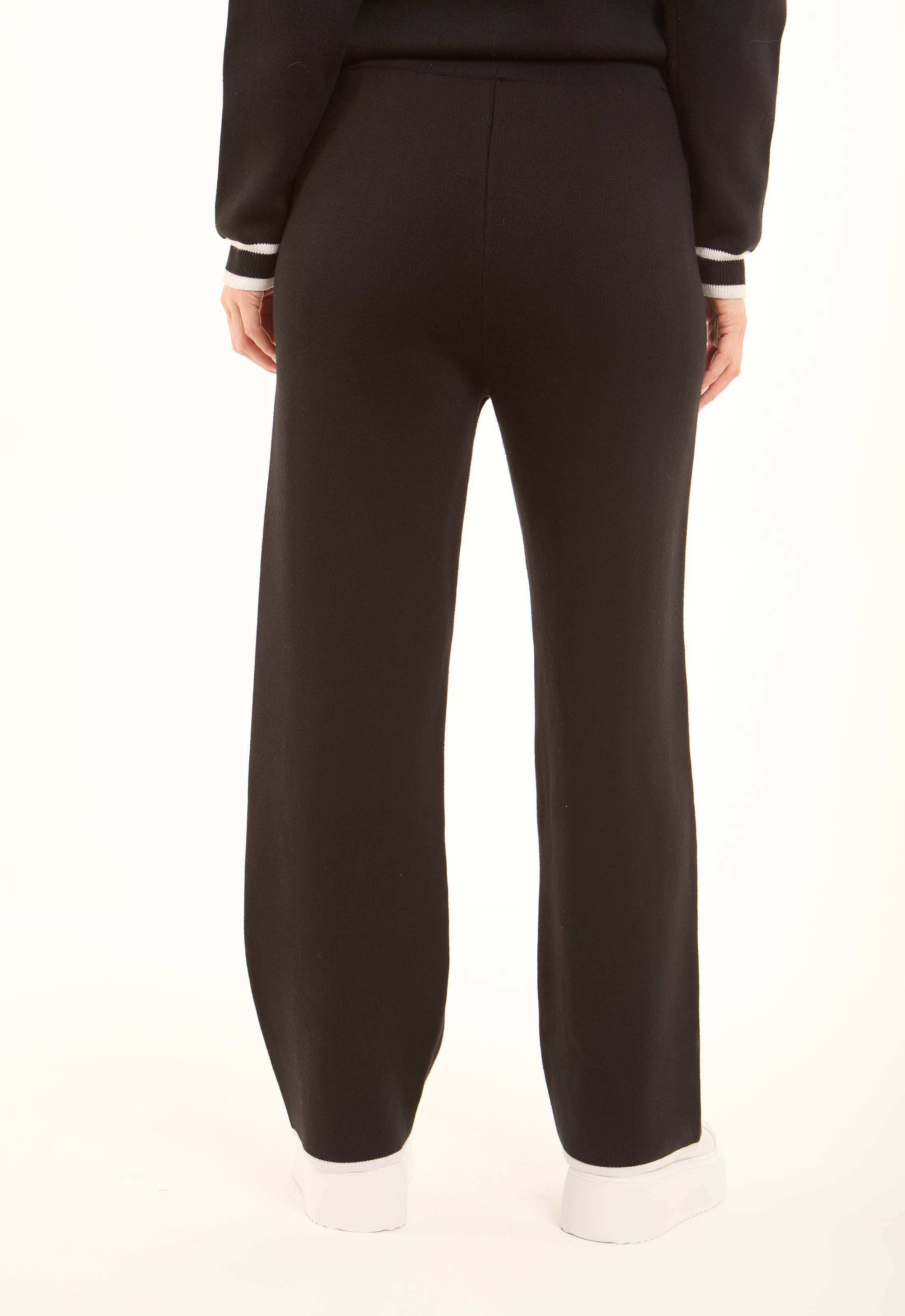 Soft Viscose Pants with Contrast Trim