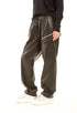 Wide-Leg Faux Leather Cargo Pants