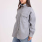 Stand Collar Relaxed Fit Buttoned Shirt
