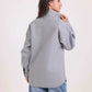 Stand Collar Relaxed Fit Buttoned Shirt