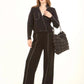 Split-Joint V-Neck Cardigan with Contrast Stitch