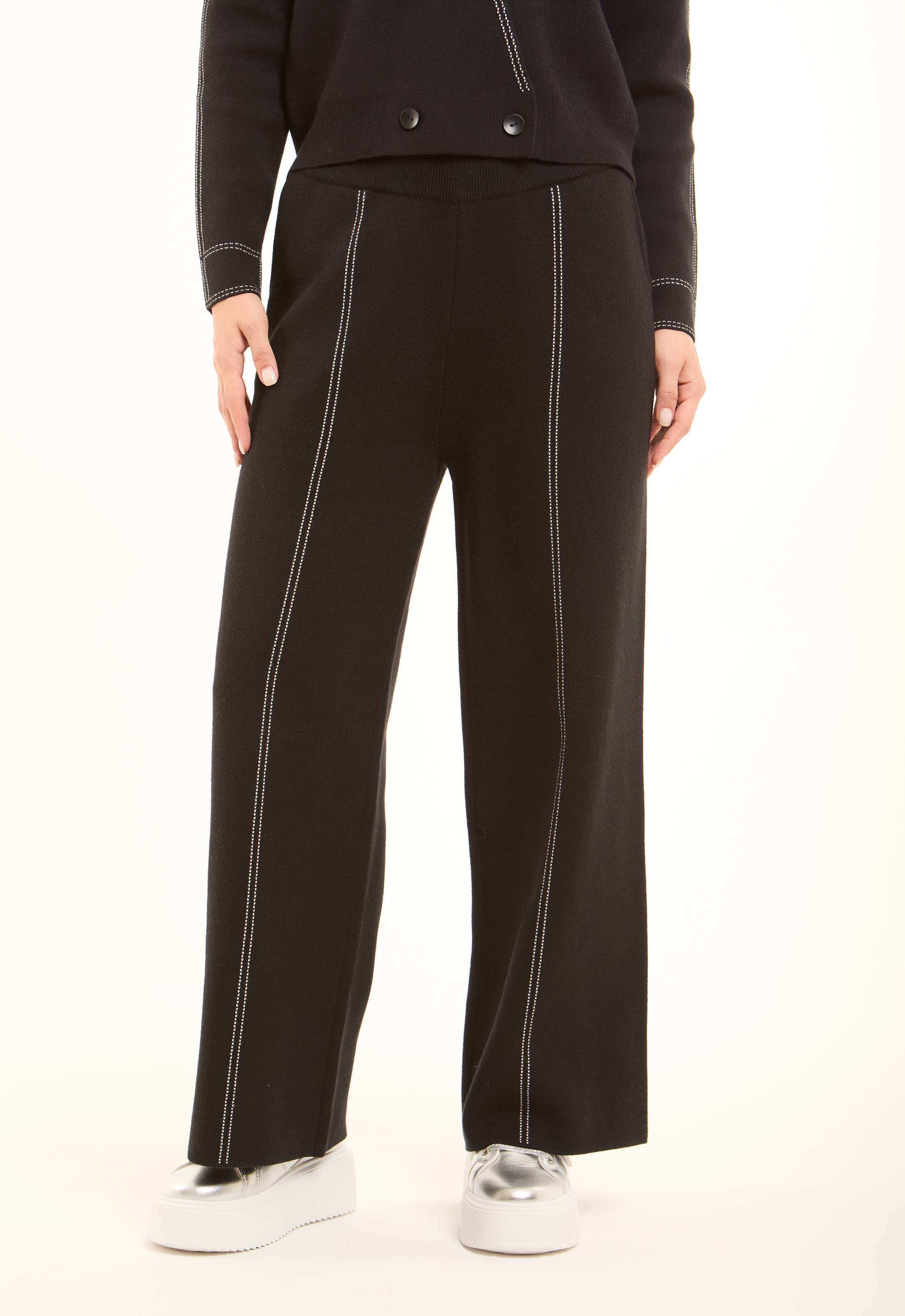 Tailored Viscose Pants with Front Seam Detail