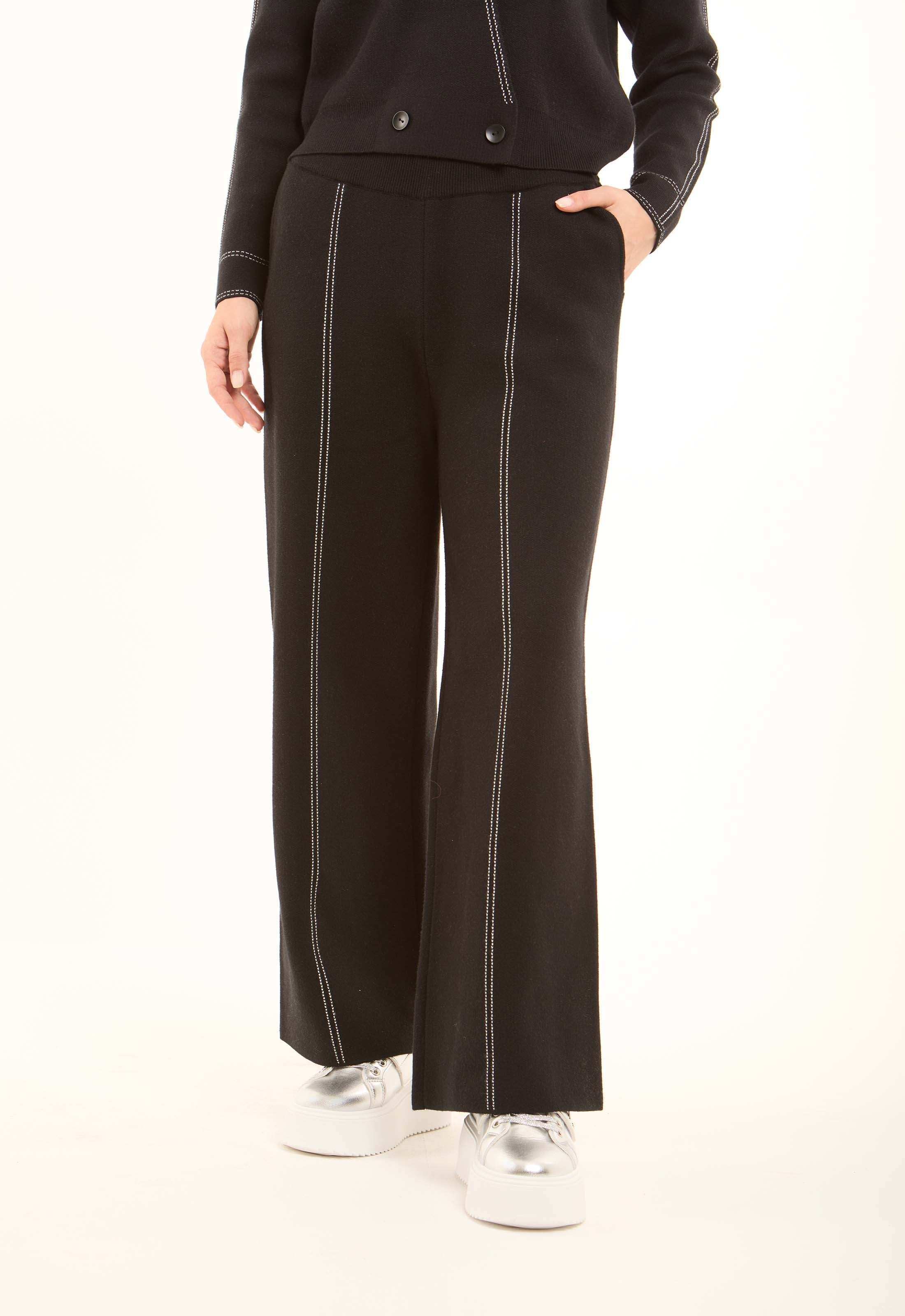 Tailored Viscose Pants with Front Seam Detail