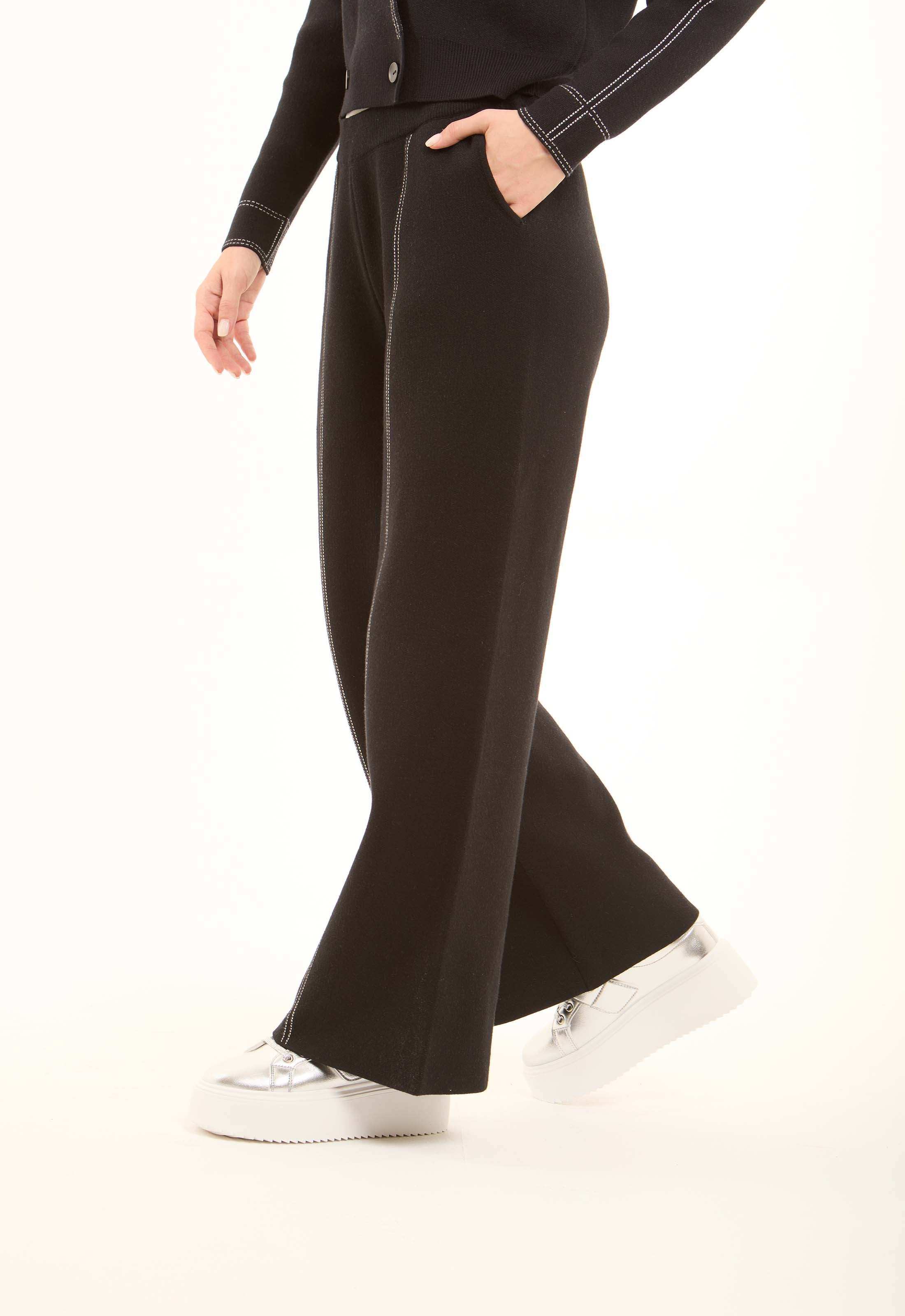 Tailored Viscose Pants with Front Seam Detail