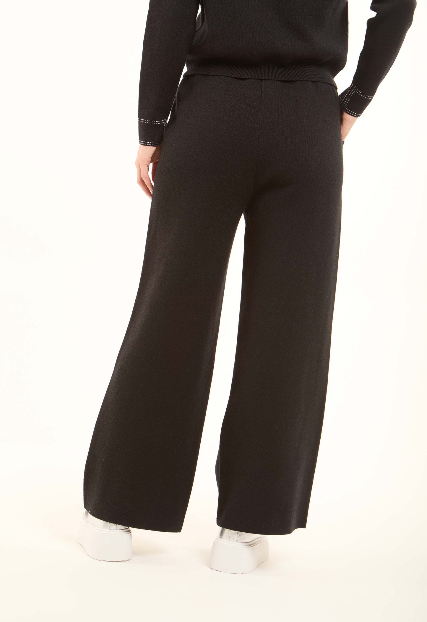 Tailored Viscose Pants with Front Seam Detail