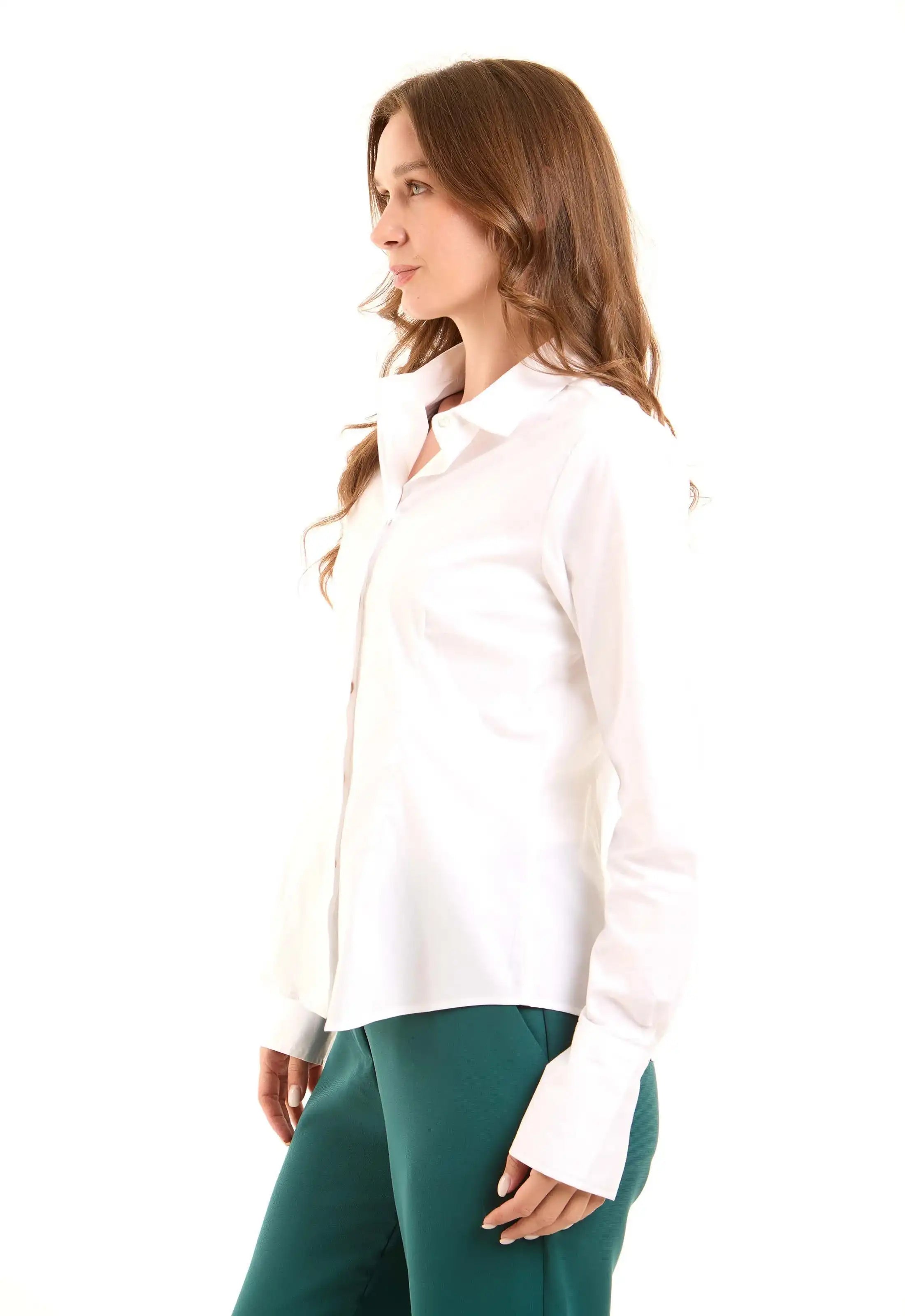 Structured Polyester Collared Blouse