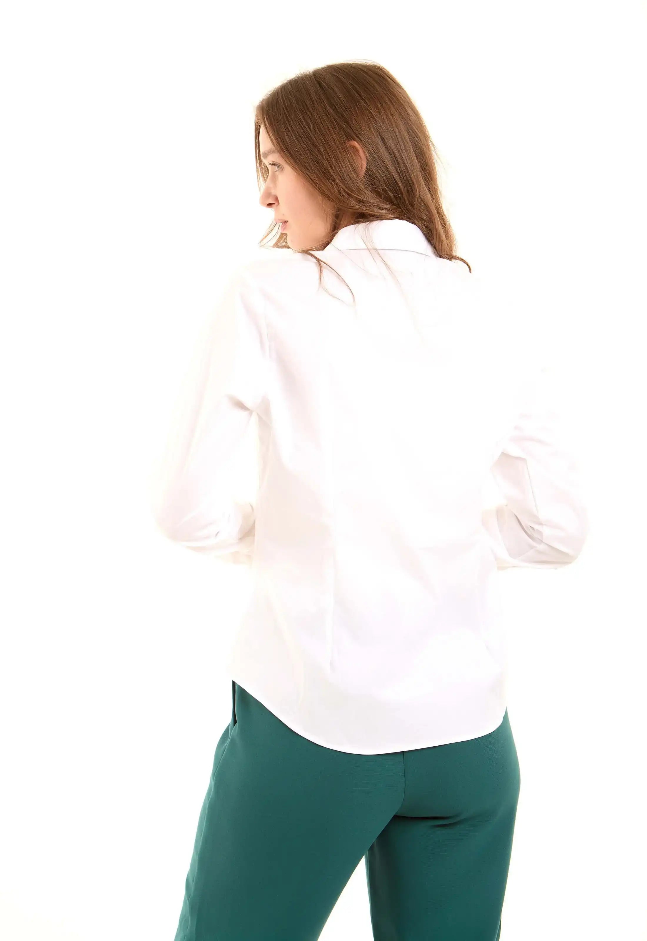 Structured Polyester Collared Blouse