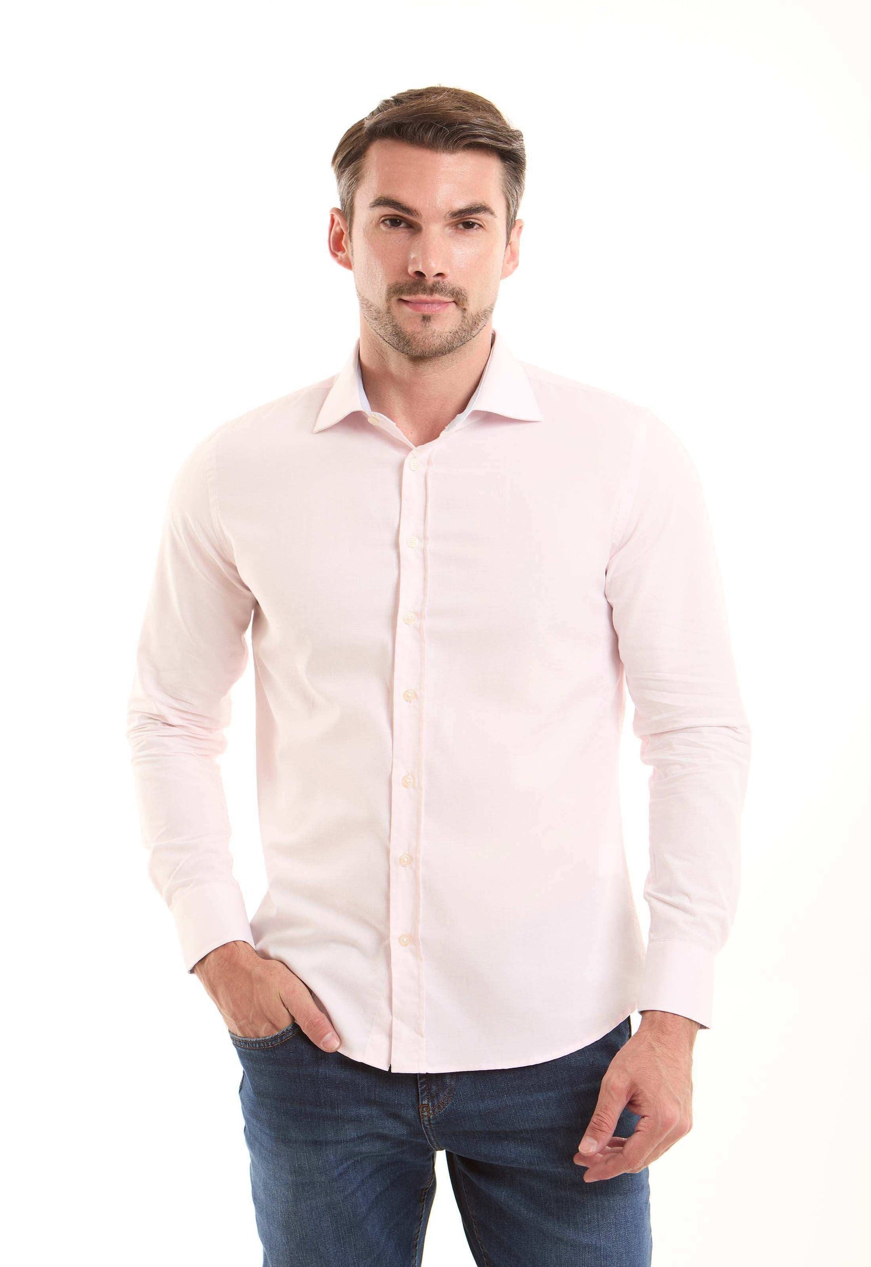 Casual Self Pattern Long Sleeves Shirt