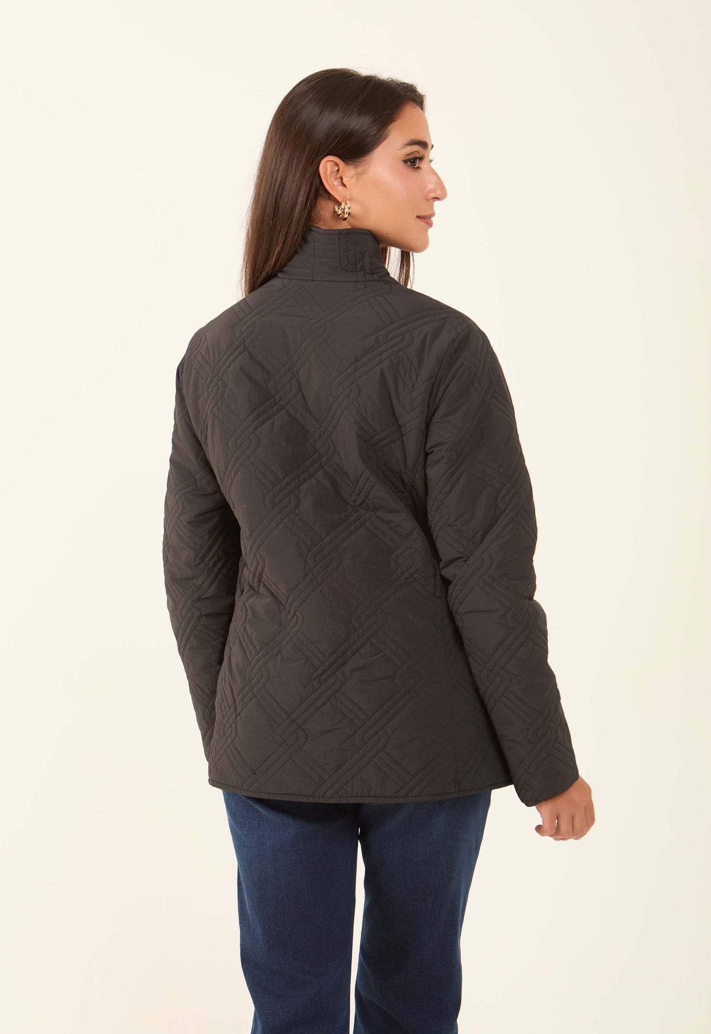 Quilted Asymmetric-Zip Jacket