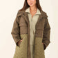 Two-Tone Quilted Long Jacket